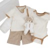 Maletin de regalo para bebés y recién nacidos de algodón orgánico de verano con pijama,body,mantita y osito