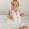 Vestido para bebé de lino marfil con bolillo