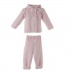 Conjunto de chaqueta y polaina para bebé rosa